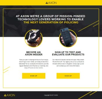 Axon homepage screenshot (click to enlarge)