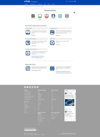 TDK-Lambda data centre page screenshot (click to enlarge)